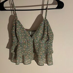 Dress Forum Floral Camisole in Green and Pink